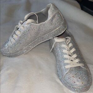 INC Sparkling Silver Sneakers
